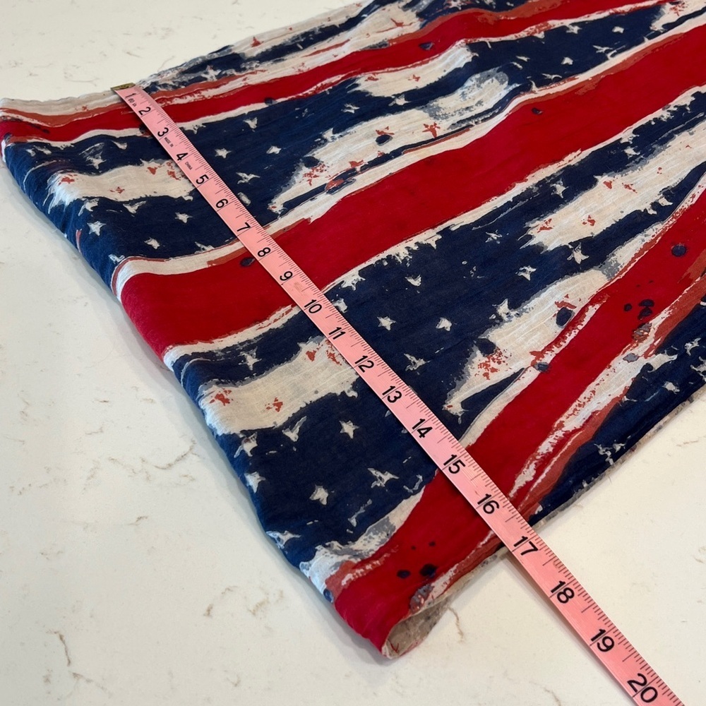 Twiggy by London Infiniti Distressed Americana Flag Print Infinity Scarf - Picture 11 of 11